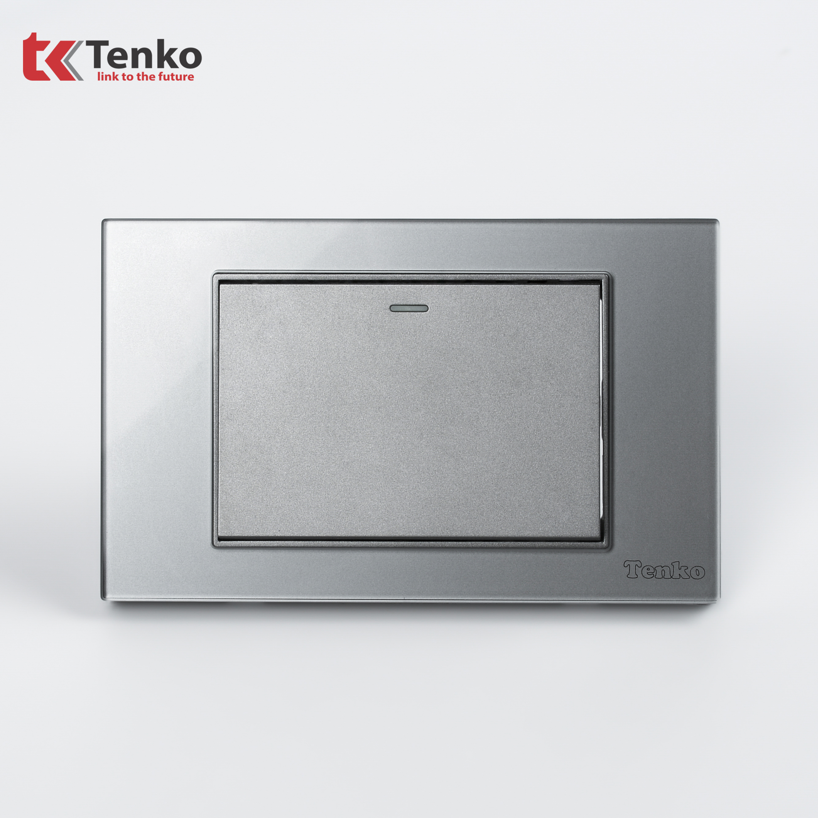 Công Tắc 1 Nút Mặt Kính Cường Lực C18-01 Xám