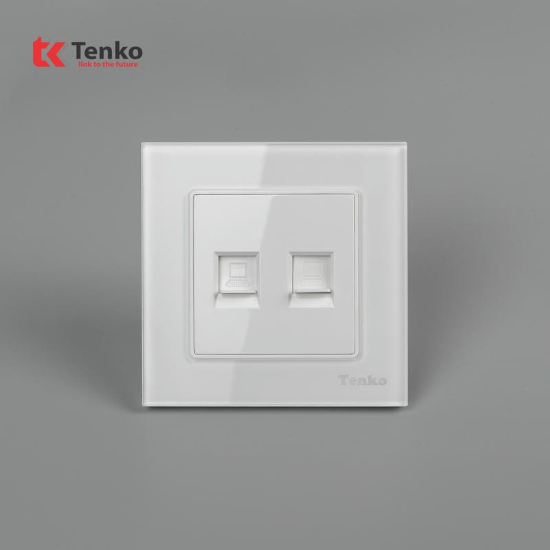 2 Ổ Cắm Mạng Mặt Kính Cường Lực TK-F71D-52T