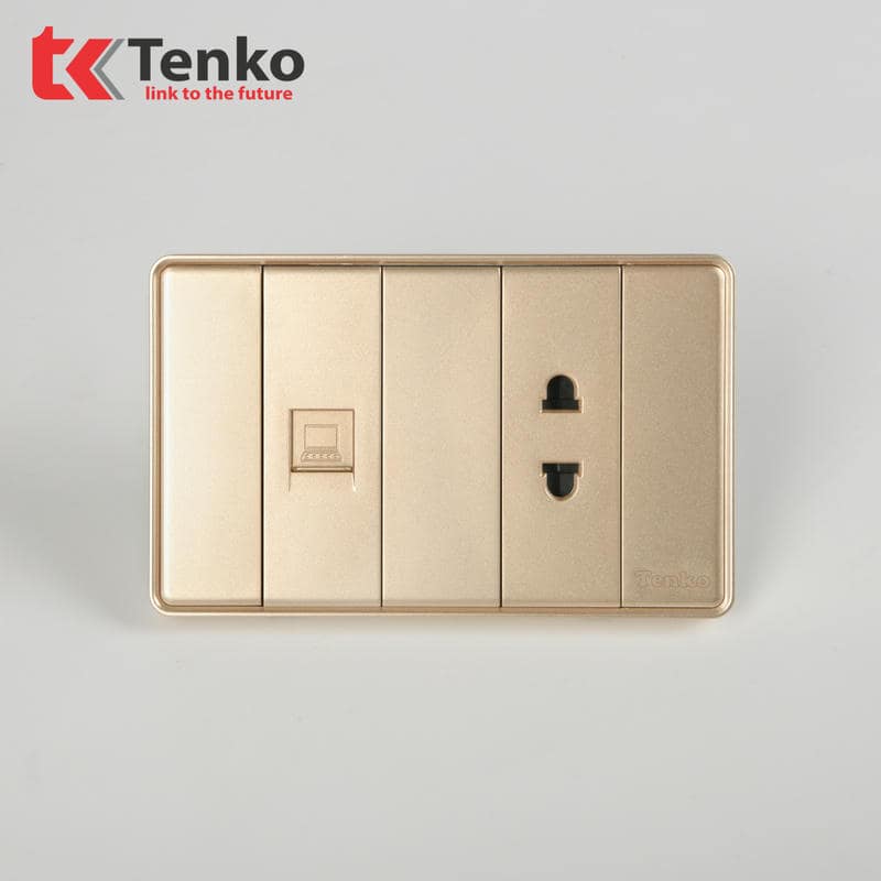 Ổ Cắm, Mạng LAN Tràn Viền C1-076 Vàng Viền Vàng