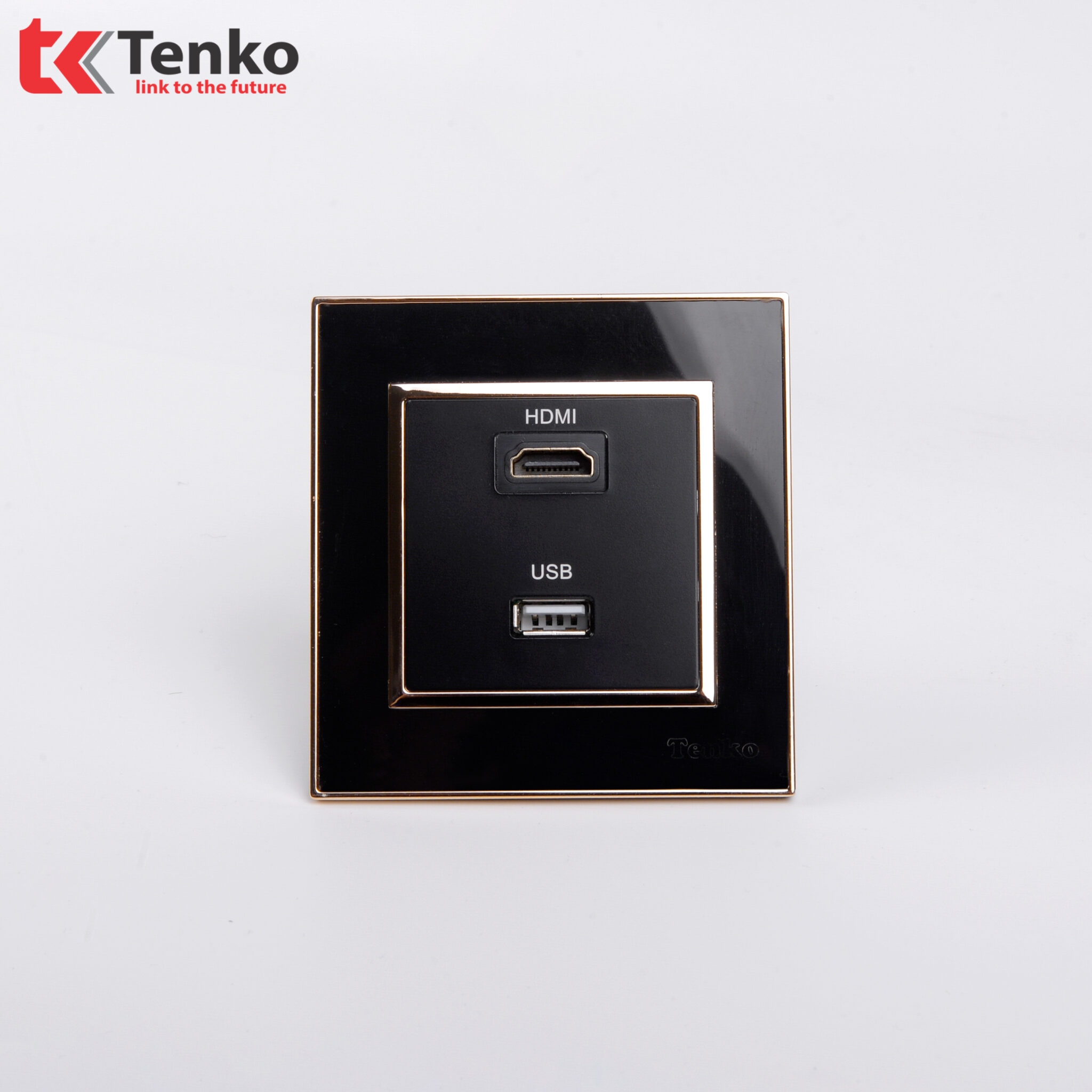 Ổ Cắm HDMI, USB Mặt Nhựa Cao Cấp F66-76 Đen