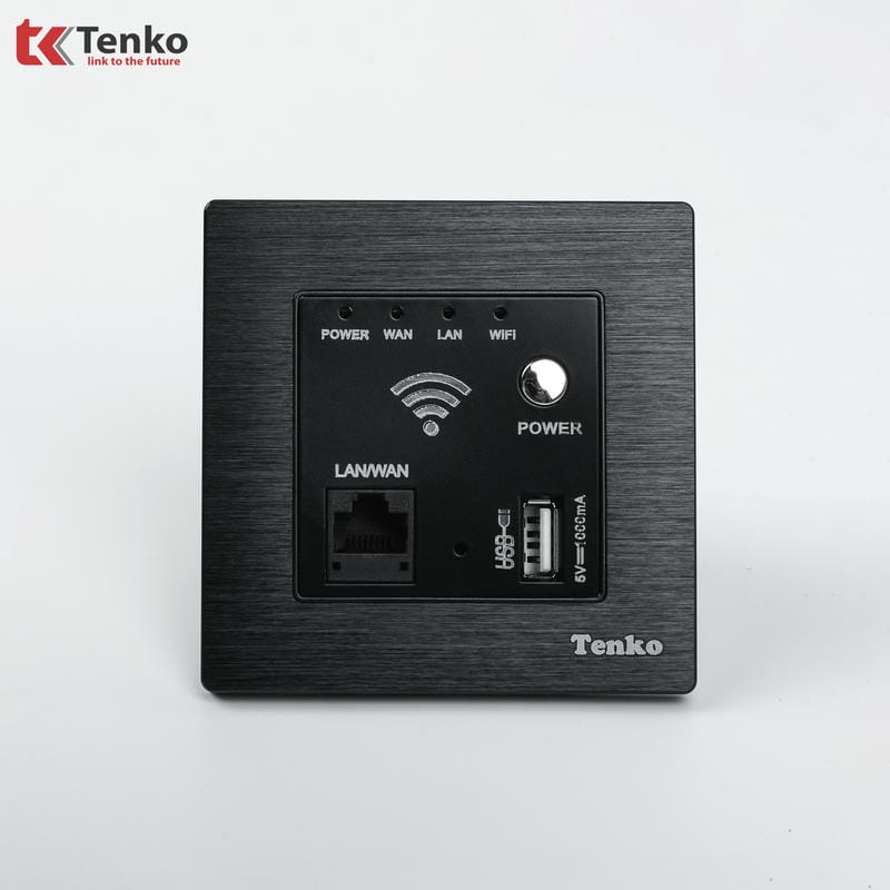 Ổ Wifi Âm Tường Mặt Vân Hợp Kim F71B-69 Đen Xước