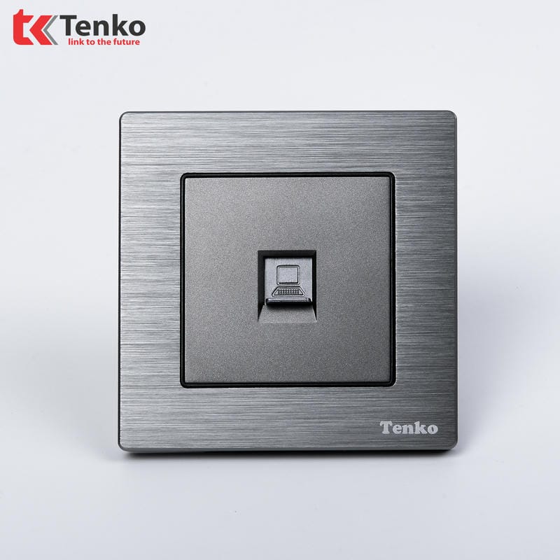 Ổ Cắm Mạng LAN Mặt Vân Hợp Kim F71B-50 Xám Xước