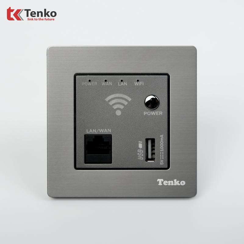 Ổ Wifi Âm Tường Mặt Vân Hợp Kim F71B-69 Xám Bóng
