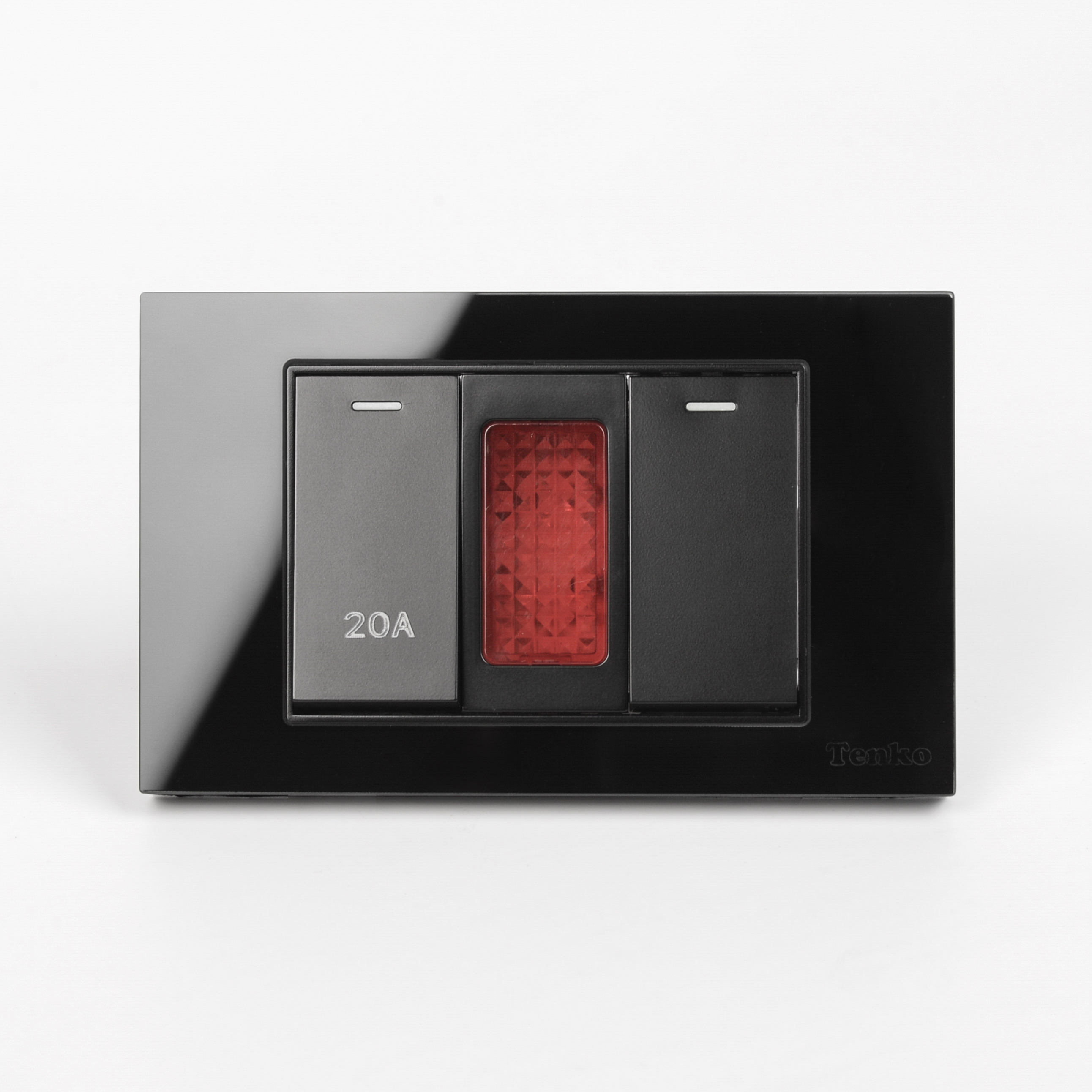 Bộ Công Tắc 20A Mặt Kính Cường Lực C18-081 Trắng