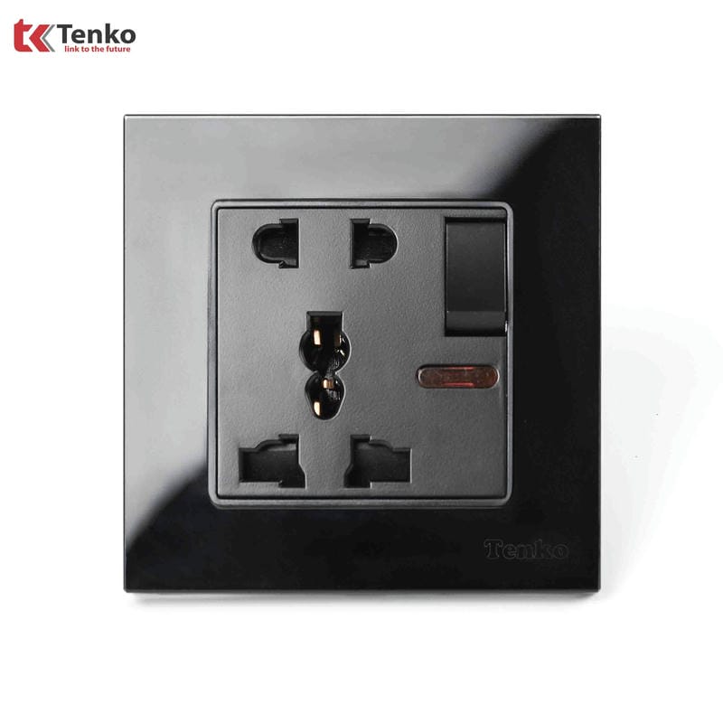 Ổ Cắm Có Công Tắc Mặt Kính Cường Lực TK-F71D-28D