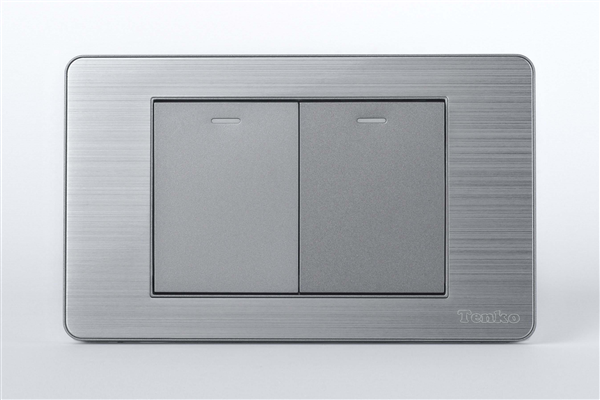 Công tắc, Ổ cắm CN mặt hợp kim xám