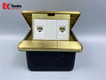 Ổ Cắm Mạng Âm Sàn Đồng Nguyên Khối TK-J05-10 Vàng