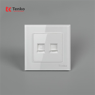 Ổ Cắm 2 Mạng LAN Mặt Kính Cường Lực F71D-52 Trắng