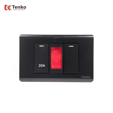 Bộ Công Tắc 20A Chống Cháy C25-081 Mặt Nhựa PC Đen