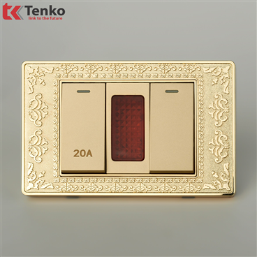 Bộ Công Tắc 20A  Mặt Hoa Văn Tân Cổ Điển TK-C8-081