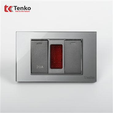 Bộ Công Tắc 20A Mặt Kính Cường Lực C18-081 Xám