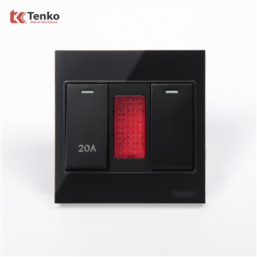Bộ Công Tắc 20A Mặt Kính Cường LựcTK-V18-081 Đen