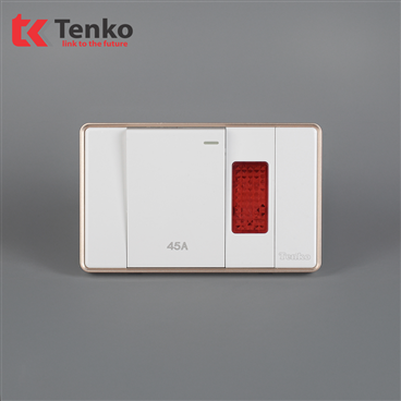 Bộ Công Tắc 45A Tràn Viền C1-086 Trắng Viền Vàng