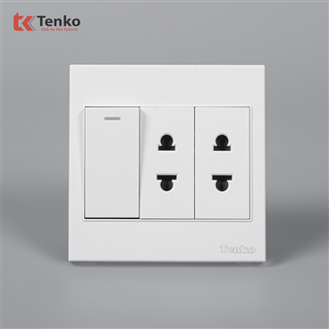 Bộ Công Tắc Ổ Cắm Điện Nhựa ABS Tenko TK-V1-025