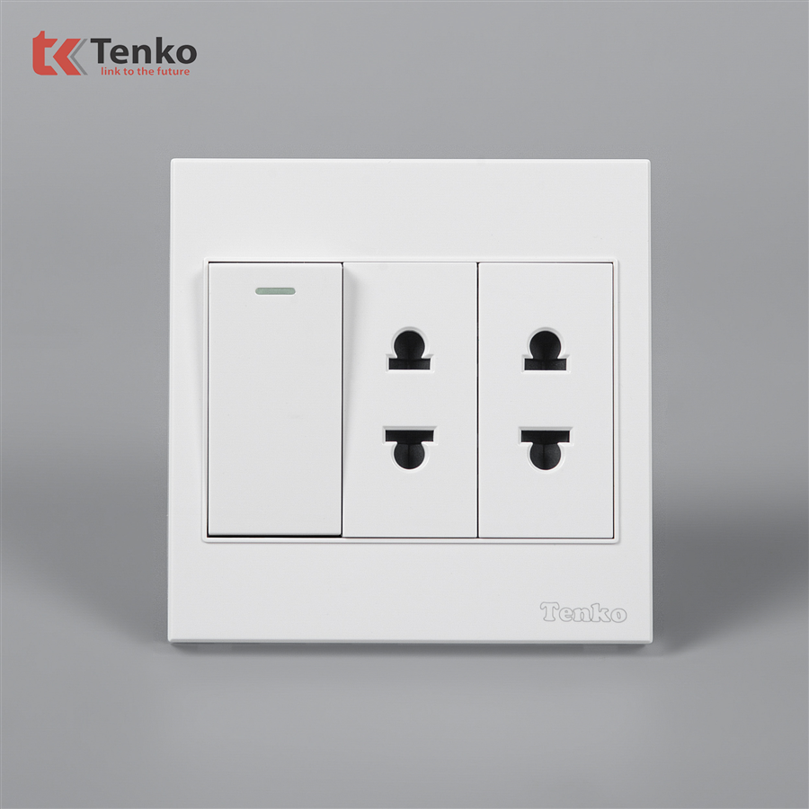 Bộ Công Tắc Ổ Cắm Điện Nhựa ABS Tenko TK-V1-025
