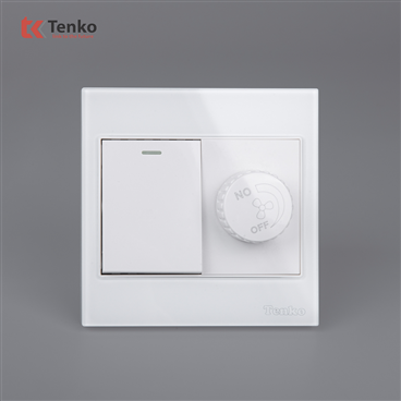 Chiết Áp Quạt+Công Tắc TK-V18-087 Trắng