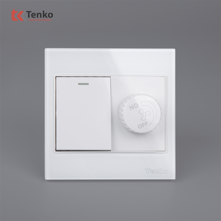 Chiết Áp Quạt+Công Tắc TK-V18-087 Trắng