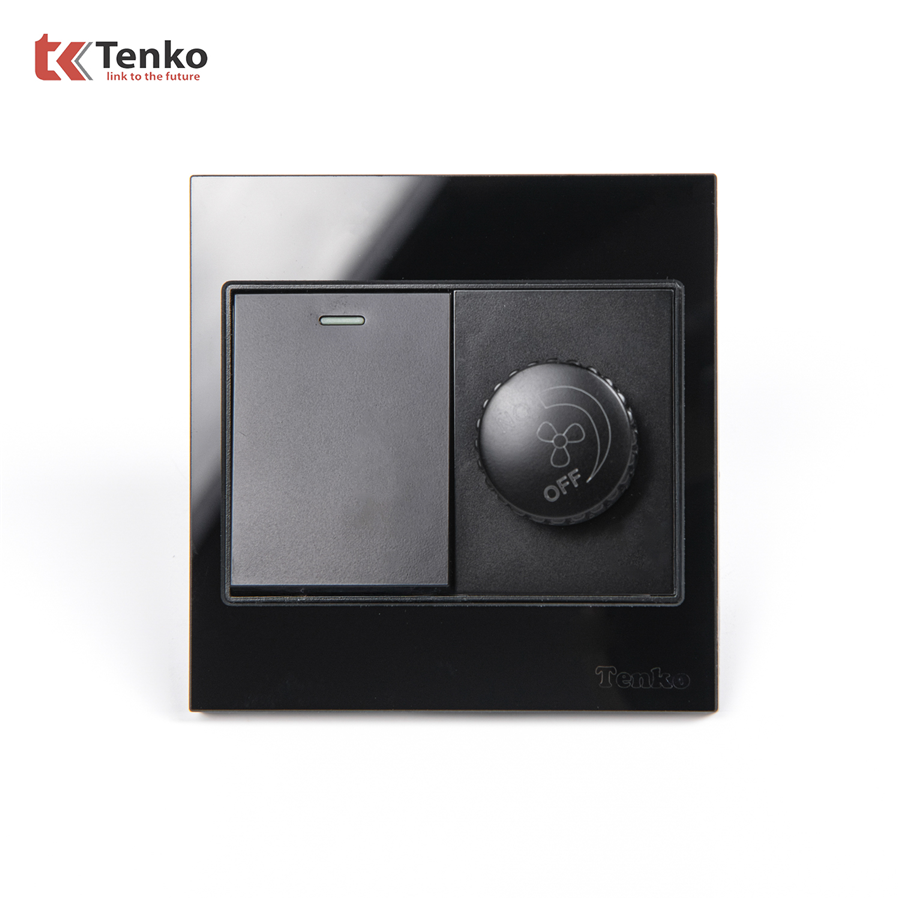 Chiết Áp Quạt+Công Tắc TK-V18-087 Đen