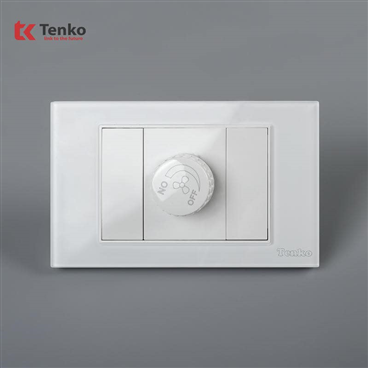 Chiết Áp Quạt Mặt Kính Cường Lực C18-086 Trắng