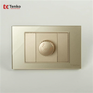 Chiết Áp Quạt Mặt Kính Cường Lực C18-086 Vàng