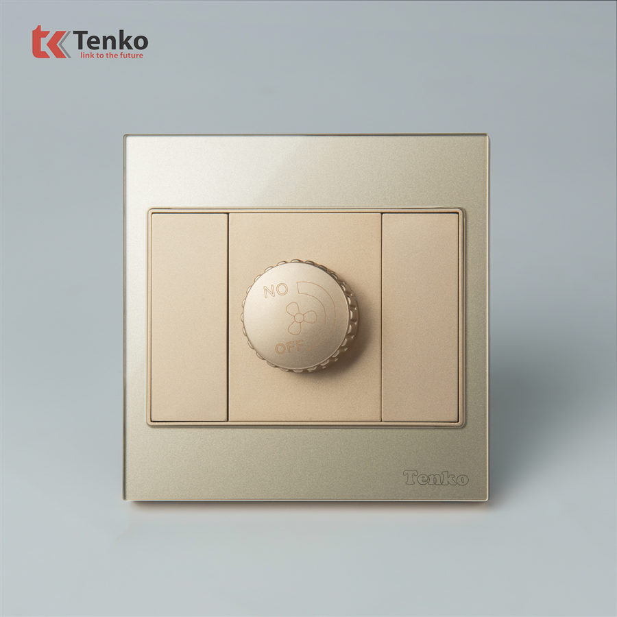 Chiết Áp Quạt Mặt Kính Cường Lực TK-V18-086 Vàng