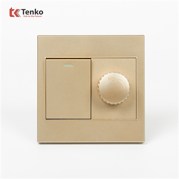 Chiết Áp Quạt Mặt Nhựa ABS Tenko TK-V1-087 Vàng