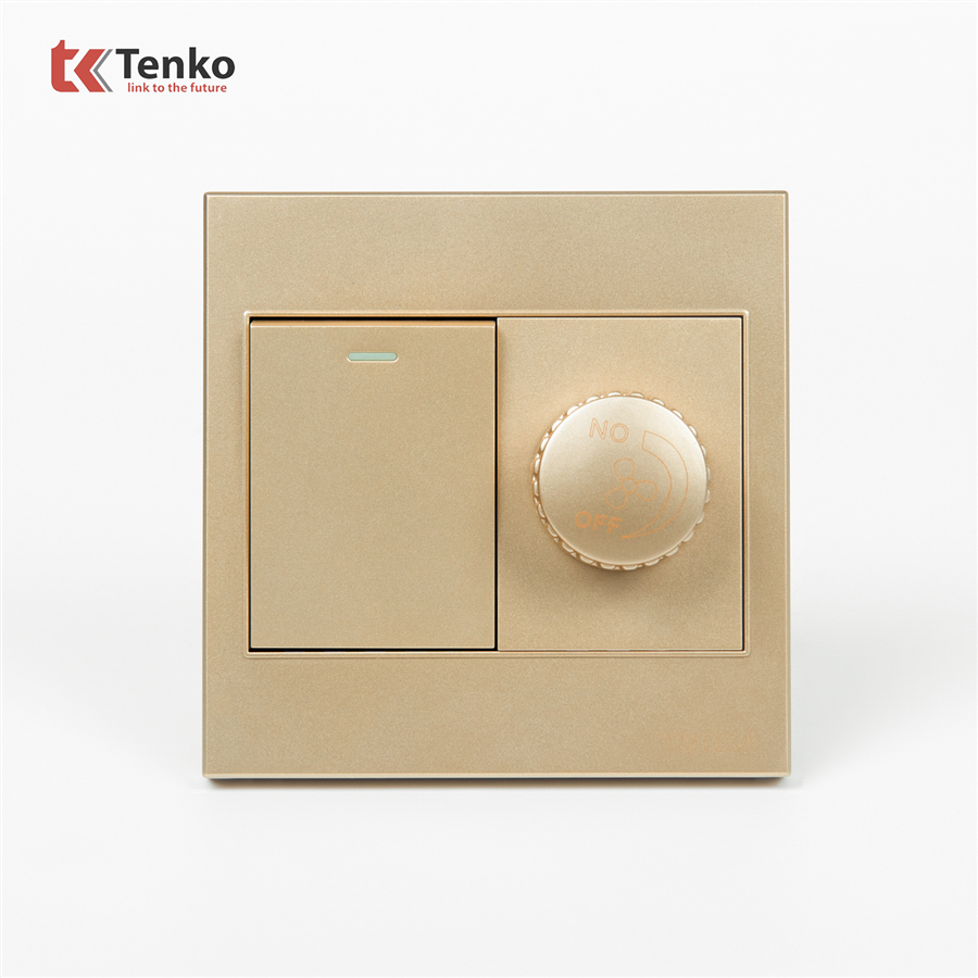 Chiết Áp Quạt Mặt Nhựa ABS Tenko TK-V1-087 Vàng