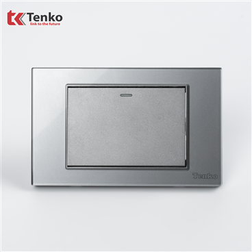 Công Tắc 1 Nút Mặt Kính Cường Lực C18-01 Xám
