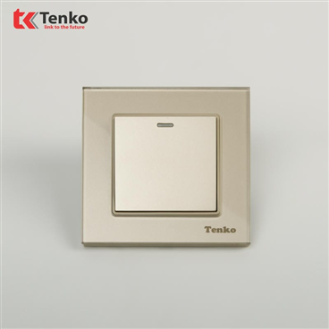 Công Tắc 1 Nút Mặt Kính Cường Lực F71D-01 Vàng