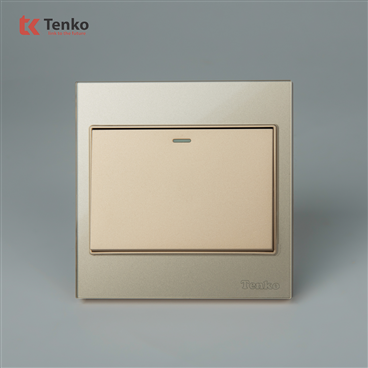 Công Tắc 1 Nút Mặt Kính Cường Lực TK-V18-01 Vàng