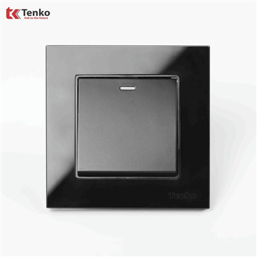 Công Tắc 1 Nút Mặt Kính Cường Lực F71D-01 Đen