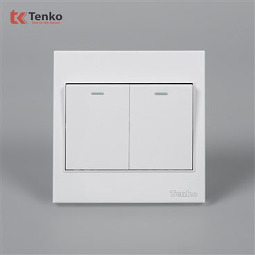 Công Tắc 2 Nút Mặt Nhựa ABS Tenko TK-V1-02