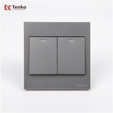 Công Tắc 2 Nút Mặt Nhựa ABS Tenko TK-V1-02