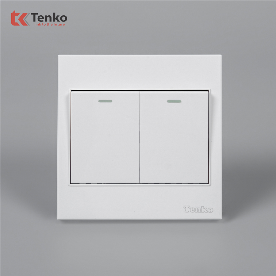 Công Tắc 2 Nút Mặt Nhựa ABS Tenko TK-V1-02