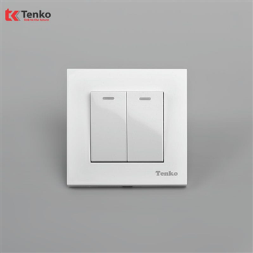 Công Tắc 2 Nút Mặt Nhựa Cao Cấp TT-02 Trắng
