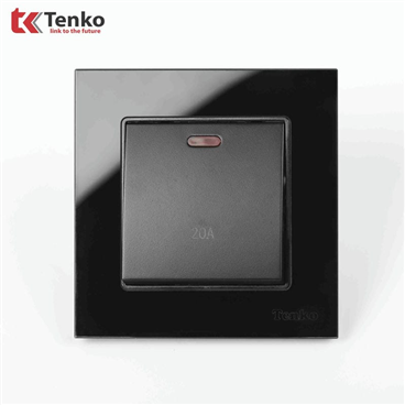 Công Tắc 20A Mặt Kính Cường Lực F71D-87 Đen