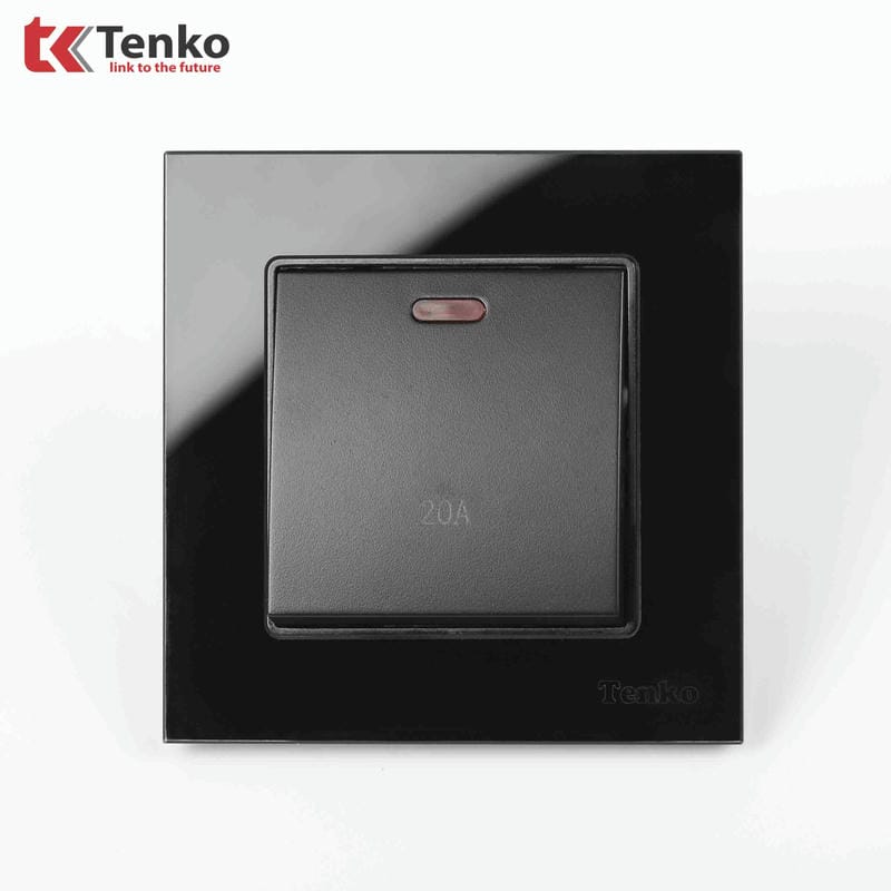 Công Tắc 20A Mặt Kính Cường Lực F71D-87 Đen