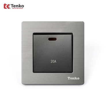 Công Tắc 20A Mặt Vân Hợp Kim F71B-87 Xám Bóng
