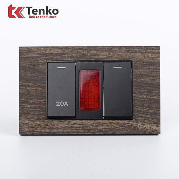 Công tắc 20A Và Công Tắc Đơn TK-C6A-081 Mặt Vân Gỗ