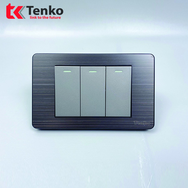 Công Tắc 3 Nút Mặt Hợp Kim Chính hãng TK-C7G-03