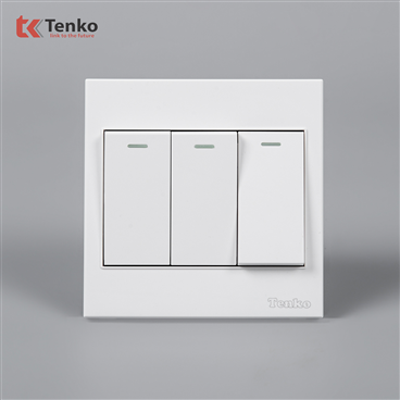 Công Tắc 3 Nút Mặt Nhựa ABS Tenko TK-V1-03