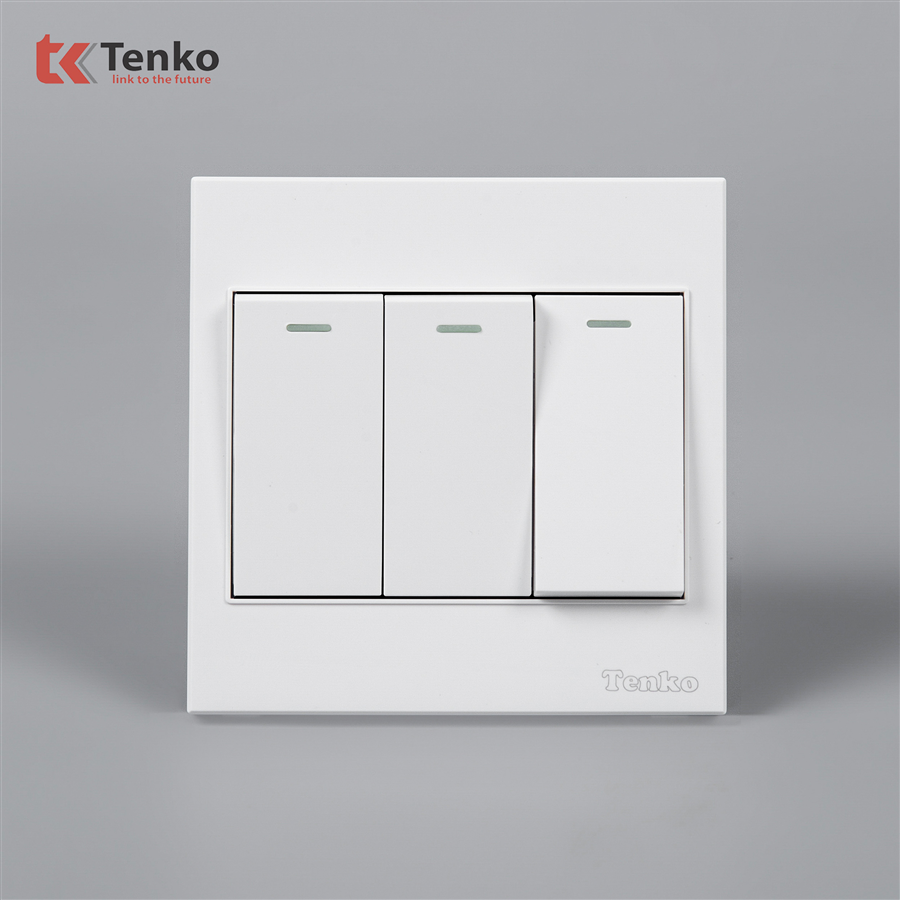 Công Tắc 3 Nút Mặt Nhựa ABS Tenko TK-V1-03