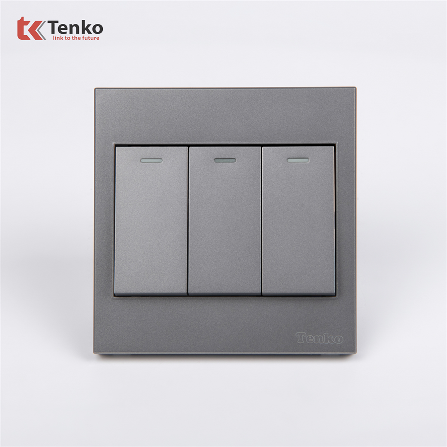 Công Tắc 3 Nút Mặt Nhựa ABS Tenko TK-V1-03