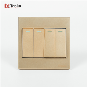 Công Tắc 4 Nút Mặt Nhựa ABS Tenko TK-V1-04