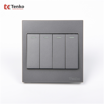 Công Tắc 4 Nút Mặt Nhựa ABS Tenko TK-V1-04
