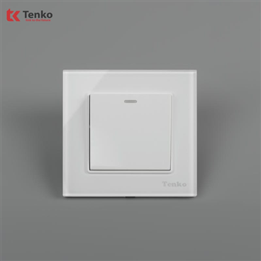 Công Tắc 1 Nút Mặt Kính Cường Lực F71D-01 Trắng