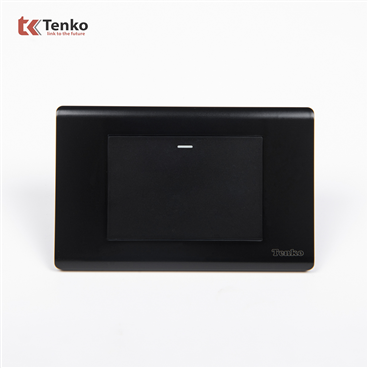 Công Tắc Chống Cháy TENKO C25-01 Mặt Nhựa PC Đen