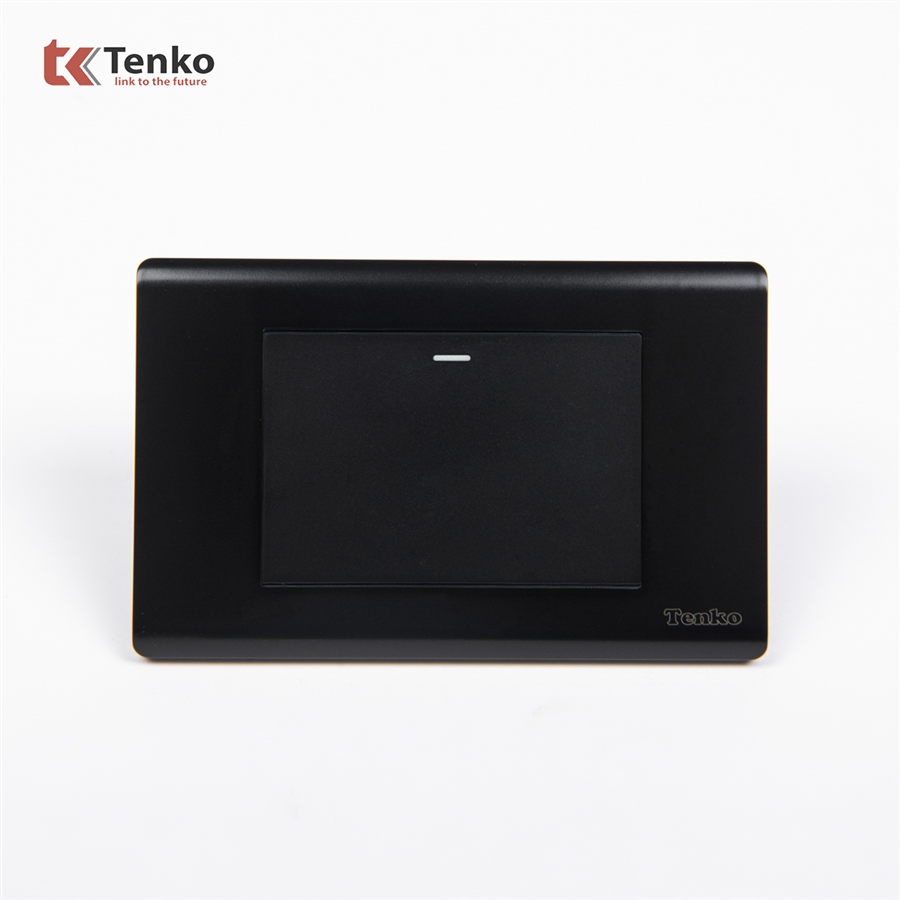 Công Tắc Chống Cháy TENKO C25-01 Mặt Nhựa PC Đen
