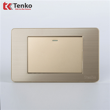 Công Tắc Điện 1 Nút Mặt Hợp Kim TK-C7G-01 Vàng