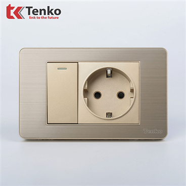 Công Tắc + Ổ Cắm Chìm Chuẩn Đức TK-C7G-063 Hợp Kim